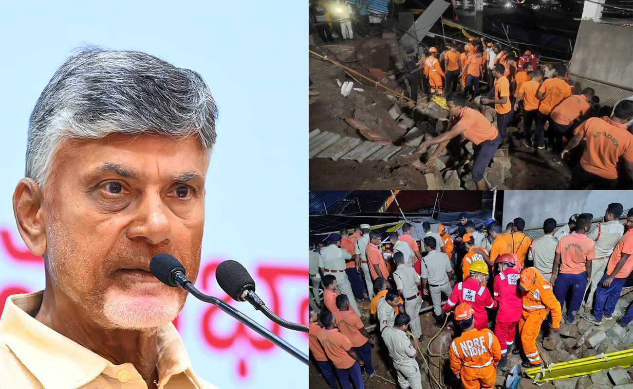 CM Naidu orders probe into Simhachalam temple wall collapse