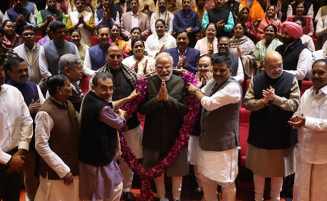 NDA Parliamentary Party meet underway; PM Modi receives warm welcome