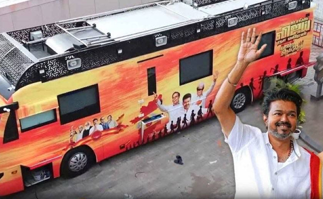 Vijay’s Bus Yatra For Election Battle